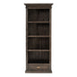 75" Brown and Black  Wood Four Tier Bookcase