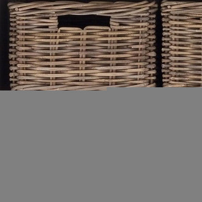 87" White Wood Bookcase with Glass Doors Drawers and Baskets