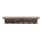 39" Rustic Brown Gray Wash Wood Six Hook Hanging Coat Rack