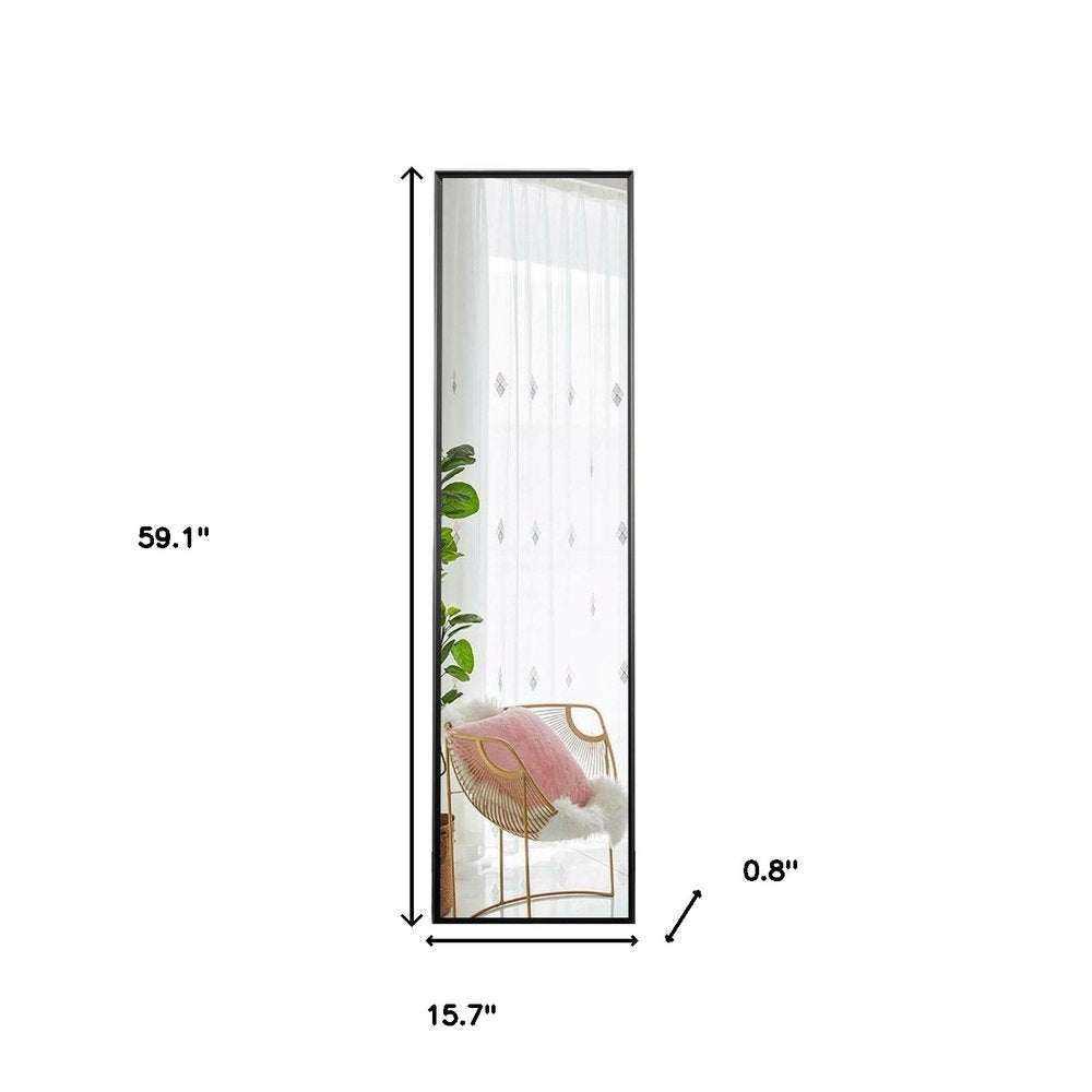 59" Black Metal Framed Freestanding Standing Mirror