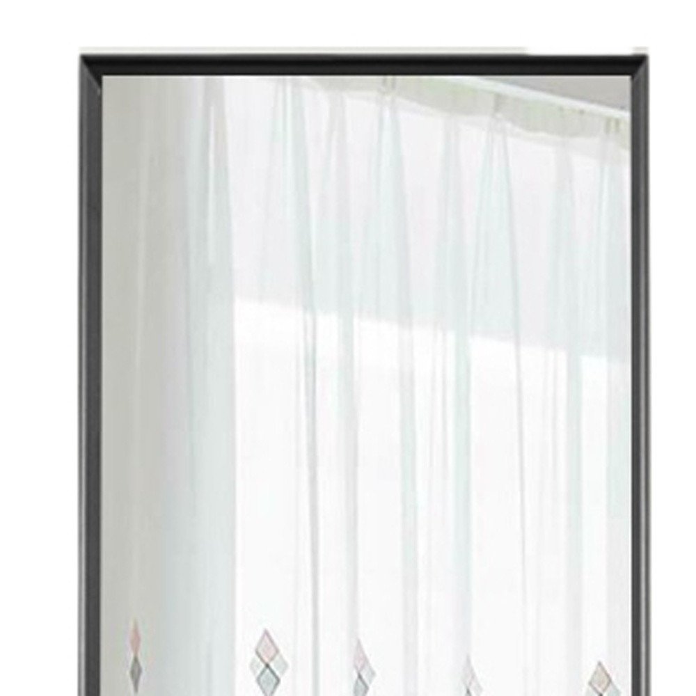 59" Black Metal Framed Freestanding Standing Mirror