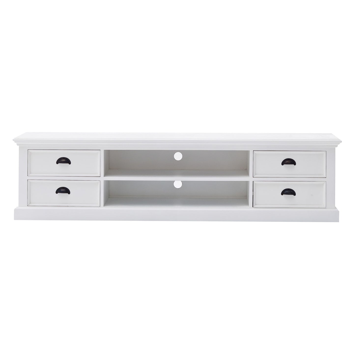 71" Classic White Entertainment Unit with Four Drawers