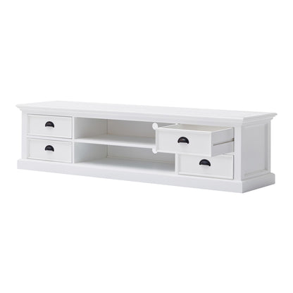 71" Classic White Entertainment Unit with Four Drawers