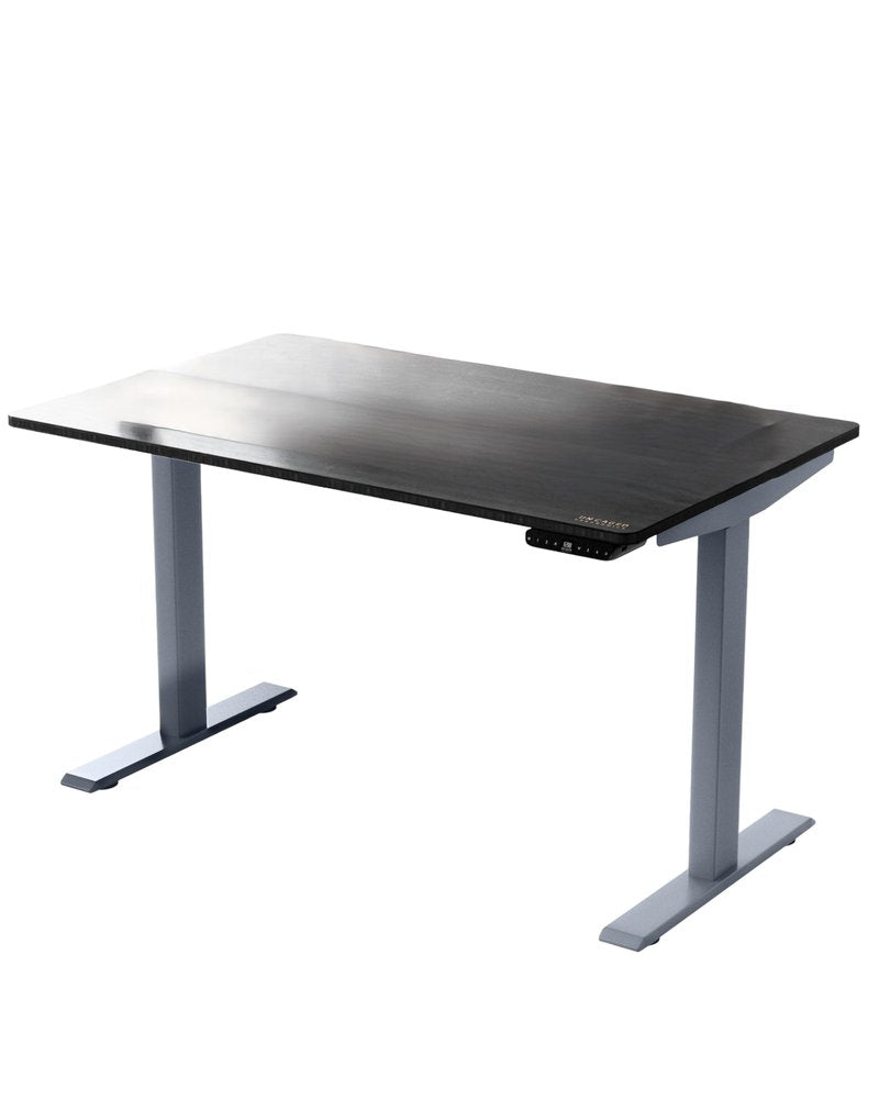 48" Adjustable Black and Gray Stainless Steel Computer Desk