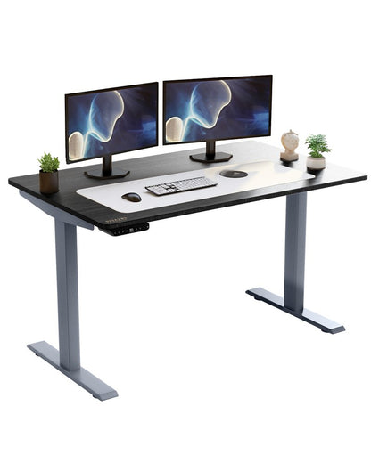 48" Adjustable Black and Gray Stainless Steel Computer Desk