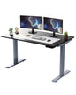 Gray Bamboo Dual Motor Electric Office Adjustable Computer Desk