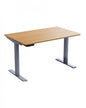 48" Adjustable Brown and Gray Stainless Steel Computer Desk