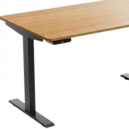 60" Adjustable Brown and Black Standing Desk