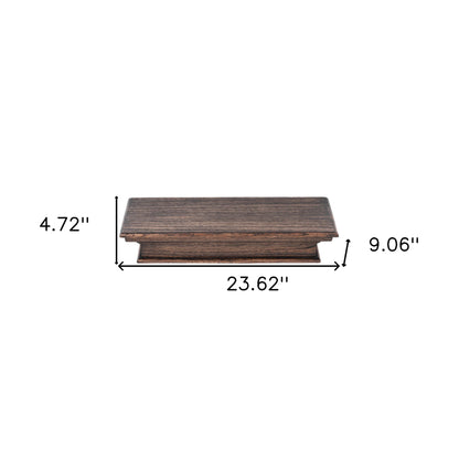 24" Rustic Brown and Black Floating Shelf