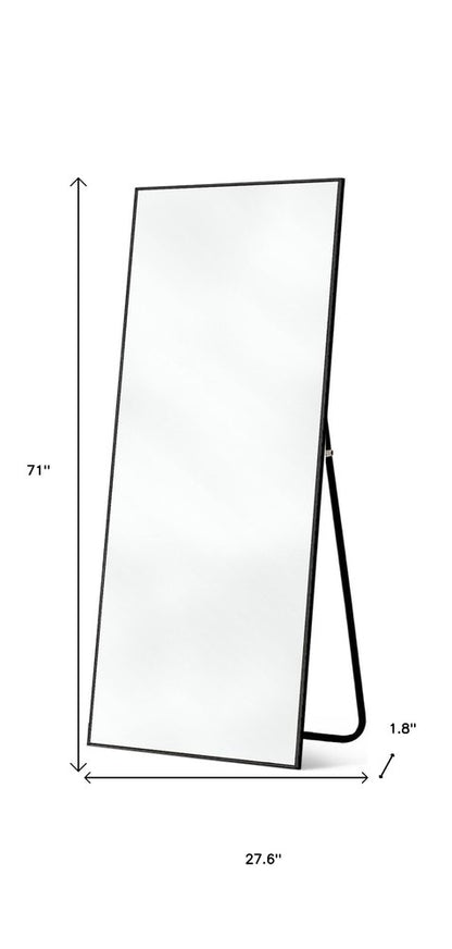71" Black Metal Framed Standing Mirror