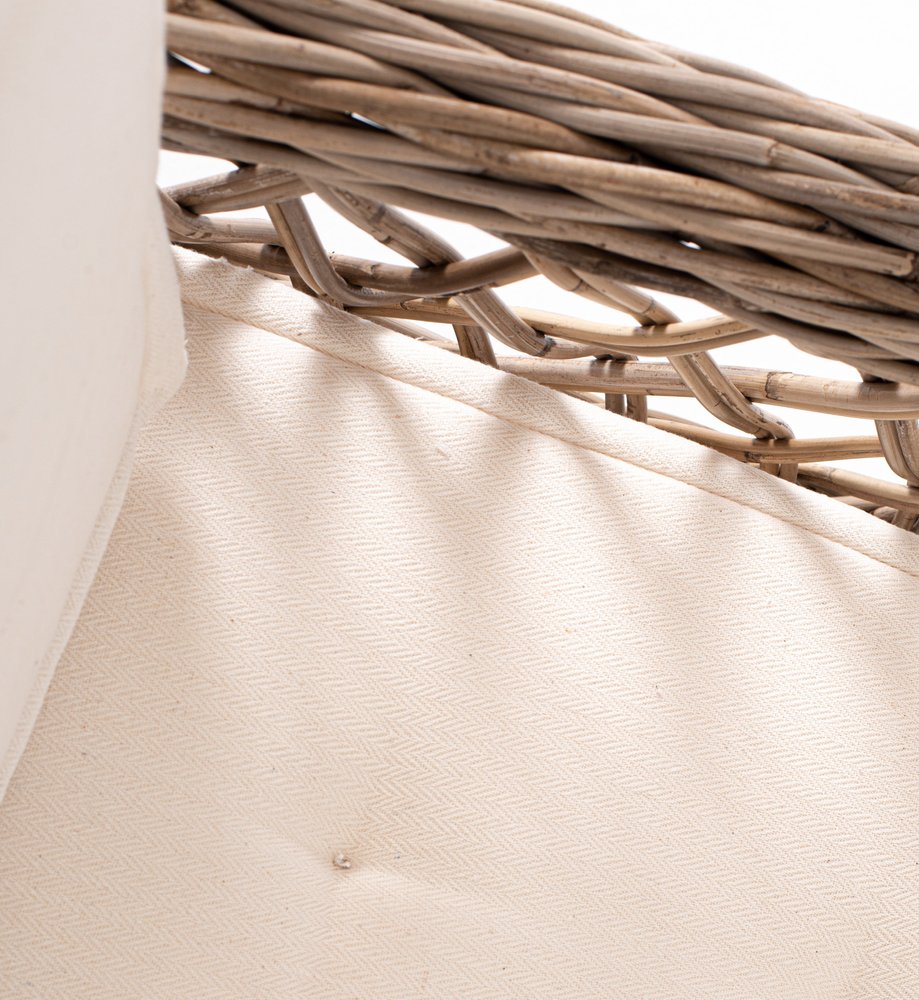 Set of Two Cream and Natural Cross Back Dining Arm Chairs