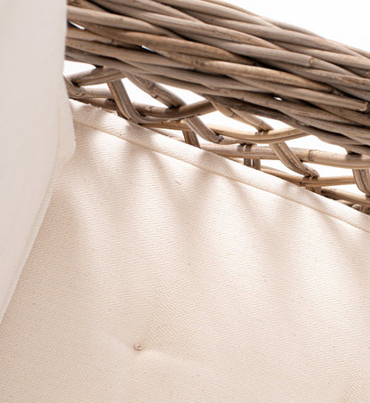 Set of Two Cream and Natural Cross Back Dining Arm Chairs