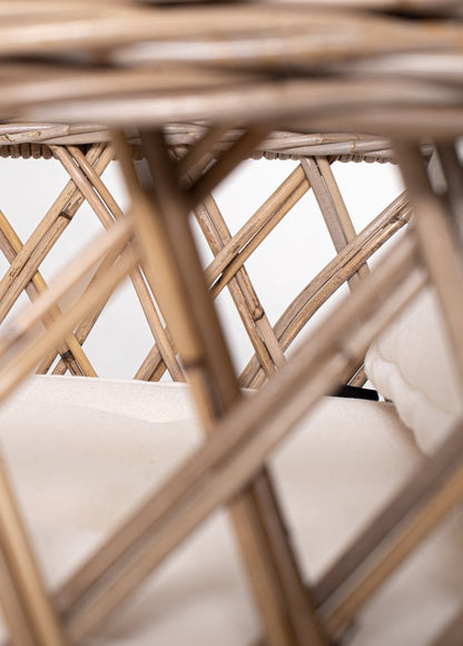 Set of Two Cream and Natural Cross Back Dining Arm Chairs