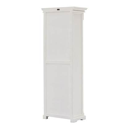 Traditional White and Glass Door Storage Cabinet