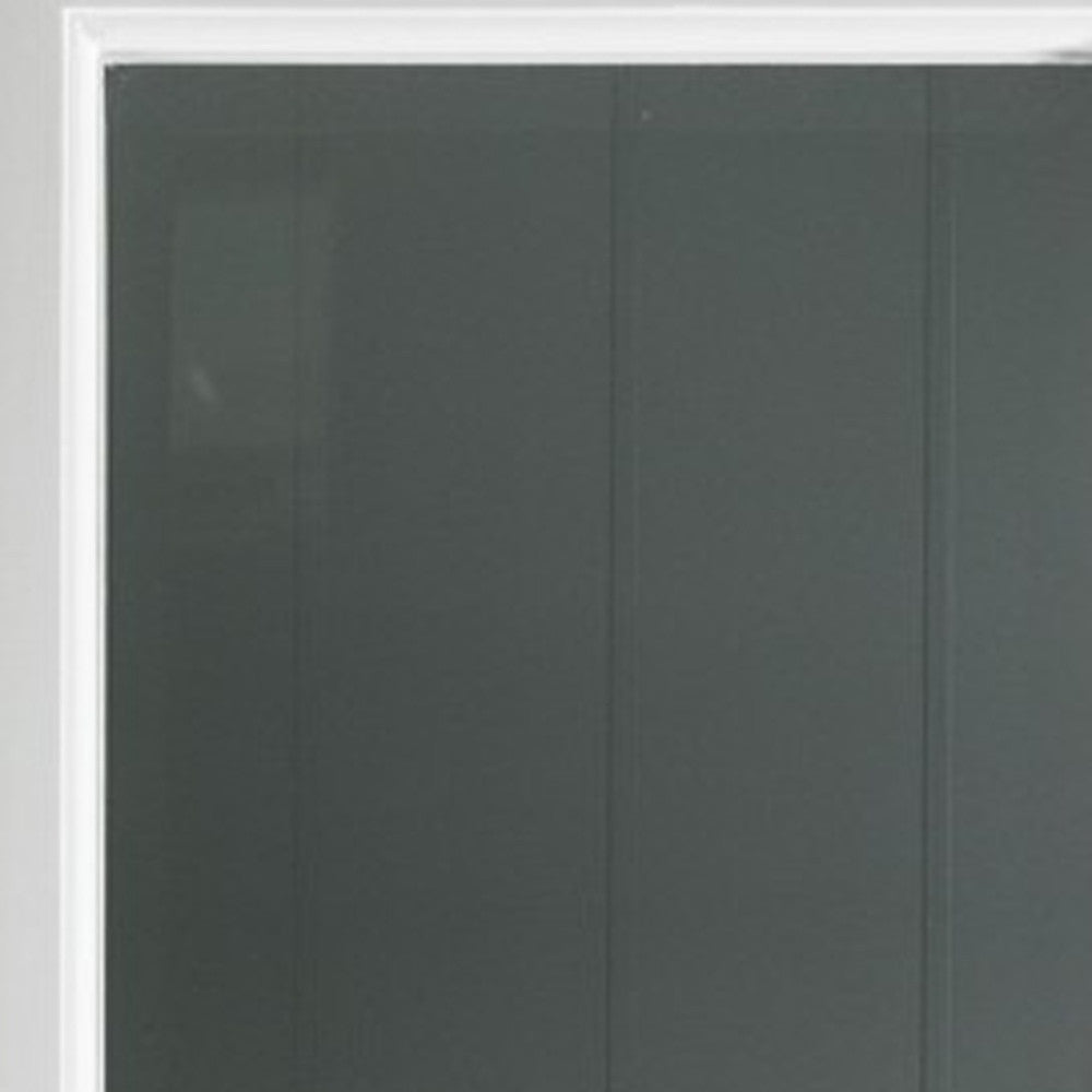 75" White Wood and Glass Double Door Storage Cabinet