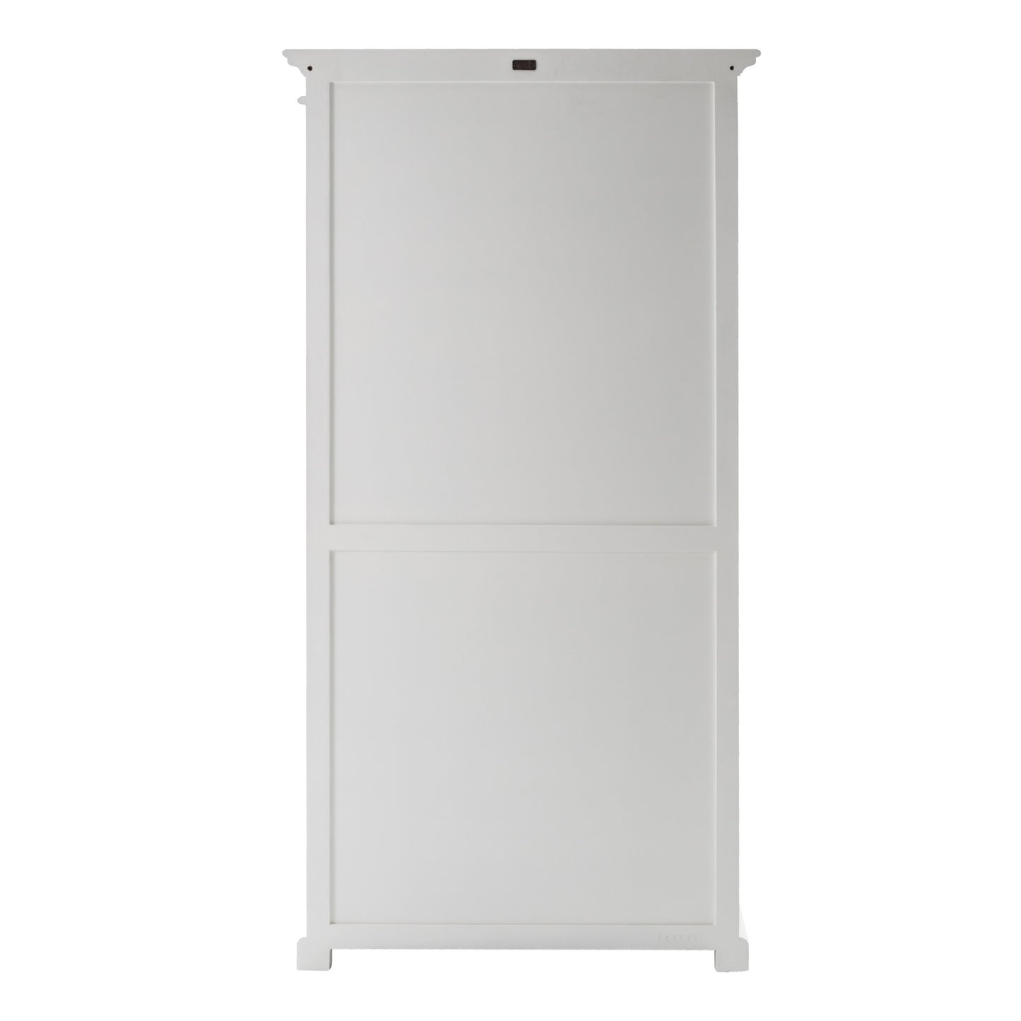 75" White Wood and Glass Double Door Storage Cabinet