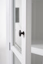 75" White Wood and Glass Double Door Storage Cabinet