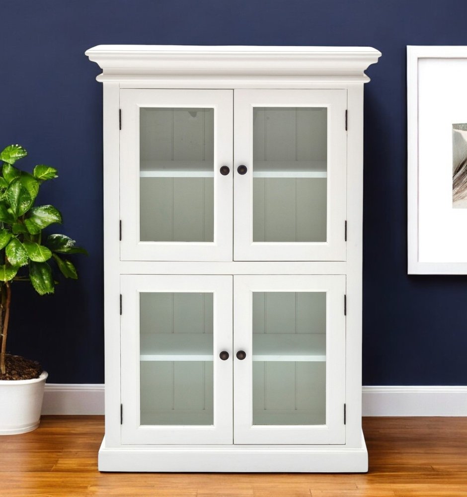 Classic White Two Level Storage Cabinet