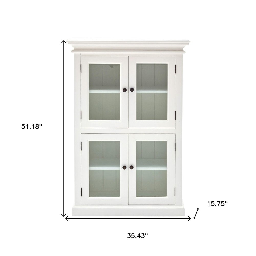 Classic White Two Level Storage Cabinet