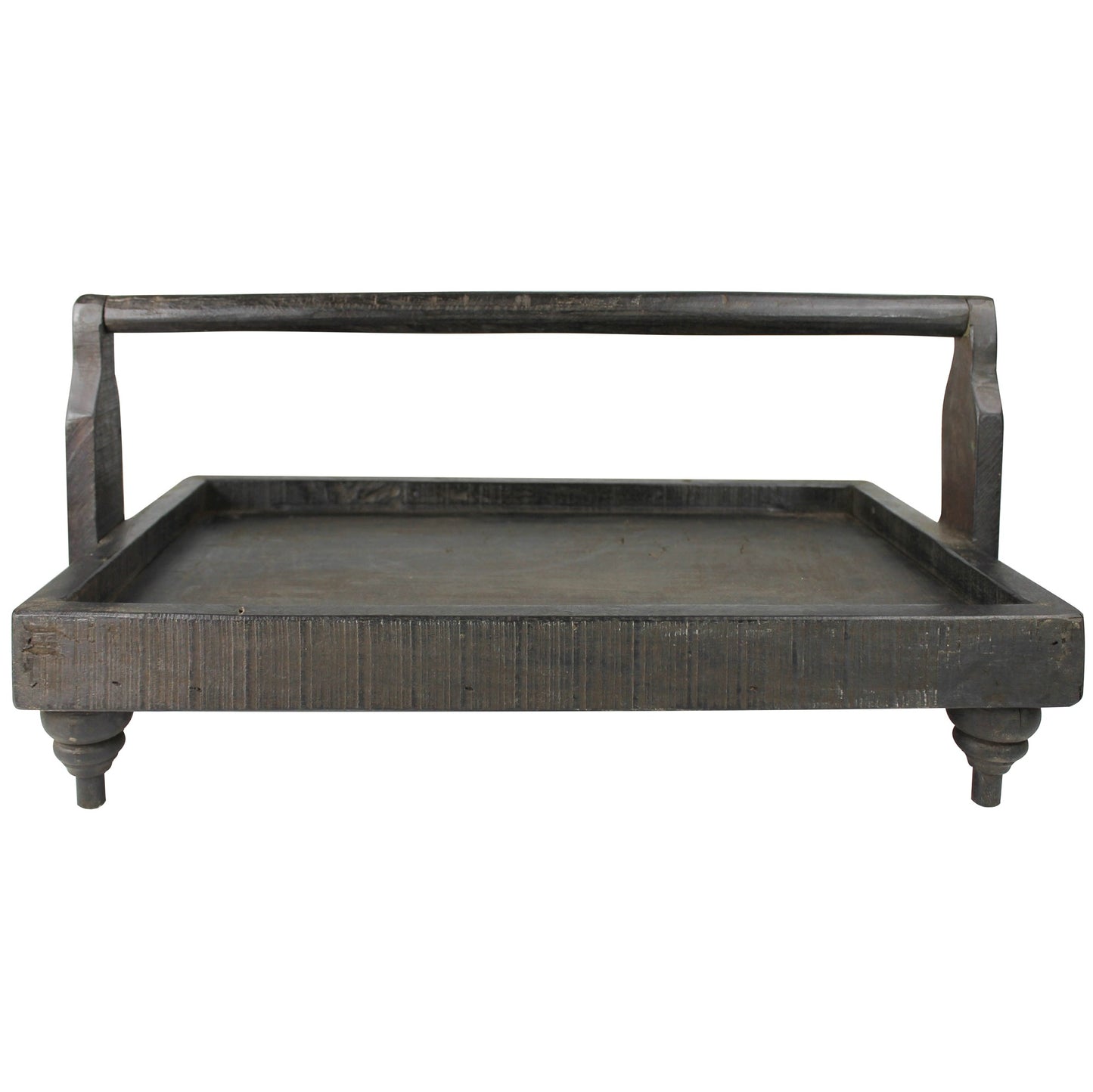 24" Natural Wood Indoor Outdoor Tray With Handles