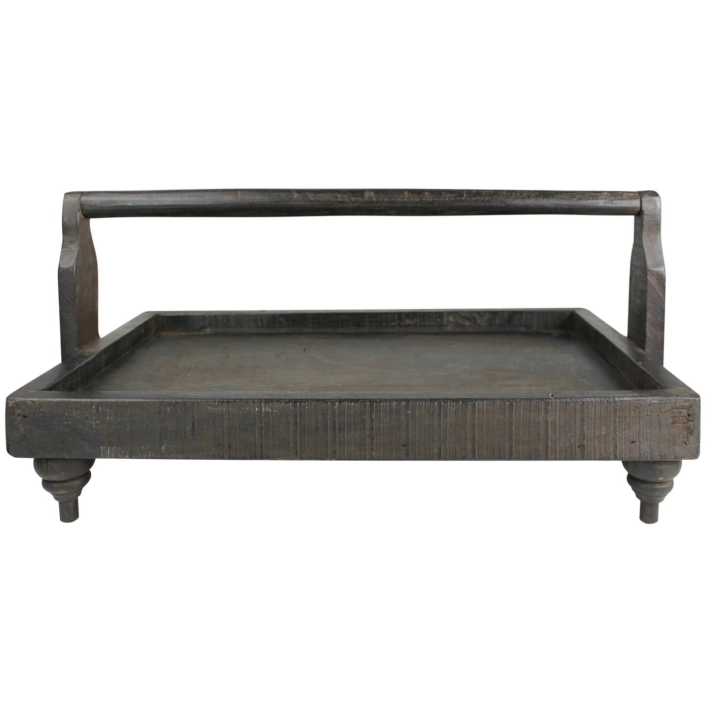 24" Natural Wood Indoor Outdoor Tray With Handles