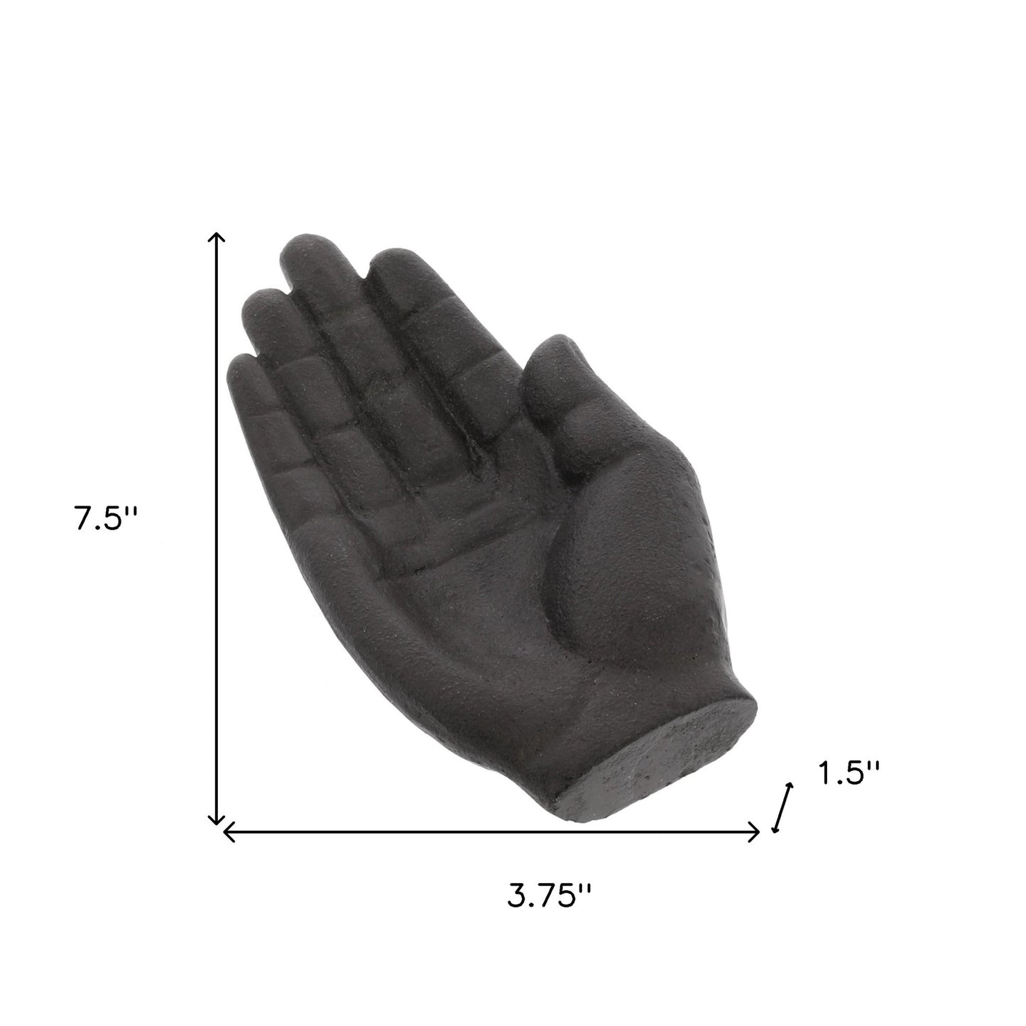 Black Cast Iron Hand Shaped Sculpture