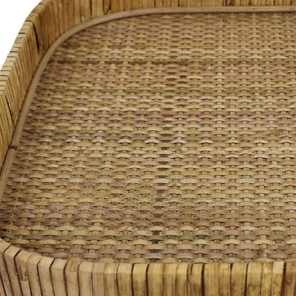 13" Natural Square Braided Rattan Serving Tray