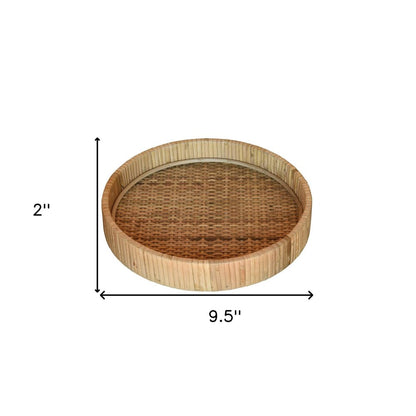 10" Natural Round Bamboo Handmade Serving Tray