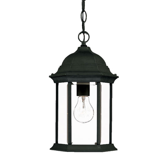 Matte Black Glass Lantern Hanging Light