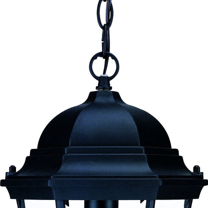 Black Lantern Beveled Metal Dimmable Chandelier With Clear Shades