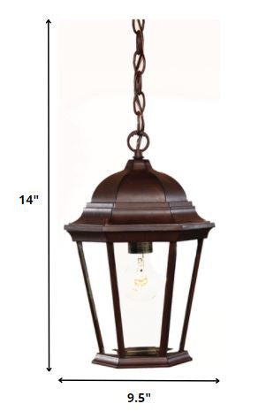 Dark Brown Domed Glass Lantern Hanging Light