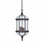 Three Light Dark Brown Eastern Lantern Hanging Light