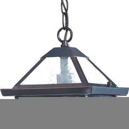 Antique Bronze Glass Hanging Lantern Light