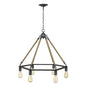 Brown and Black Six Light Metal Dimmable Chandelier