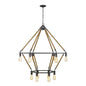 Brown and Black Twelve Light Metal Dimmable Chandelier