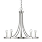Silver Candle Style Five Light Metal Dimmable Chandelier