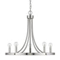 Silver Candle Style Five Light Metal Dimmable Chandelier