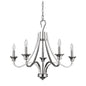 Nickel Candle Style Five Light Metal Dimmable Chandelier