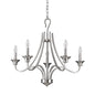 Silver Candle Style Five Light Metal Dimmable Chandelier