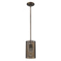 Bronze Metal Hanging Light with Mesh Shade