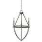 Ash Gray Candle Style Three Light Metal Dimmable Chandelier