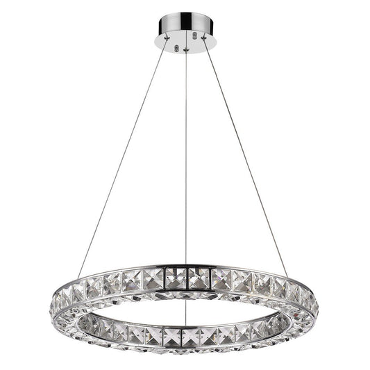 Silver Unique Statement Metal and Glass LED Dimmable Chandelier With Silver Shades