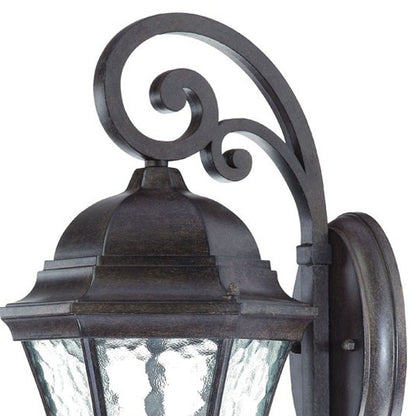 XL Antique Black Tapered Hanging Lantern Wall Light