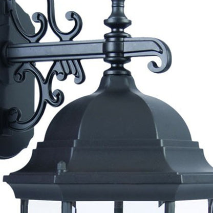 Matte Black Hanging Ornamental Lantern Wall Light