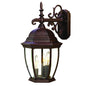 Three Light Dark Brown Wide Hanging Lantern Wall Light