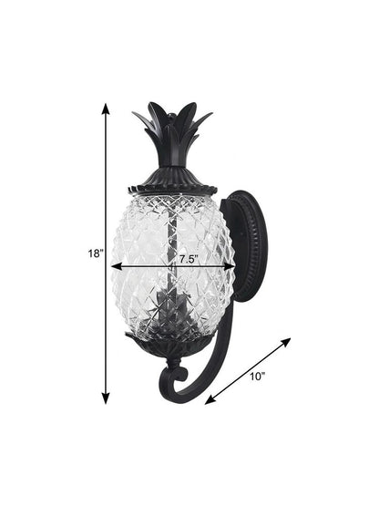 Matte Black Pineapple Wall Light