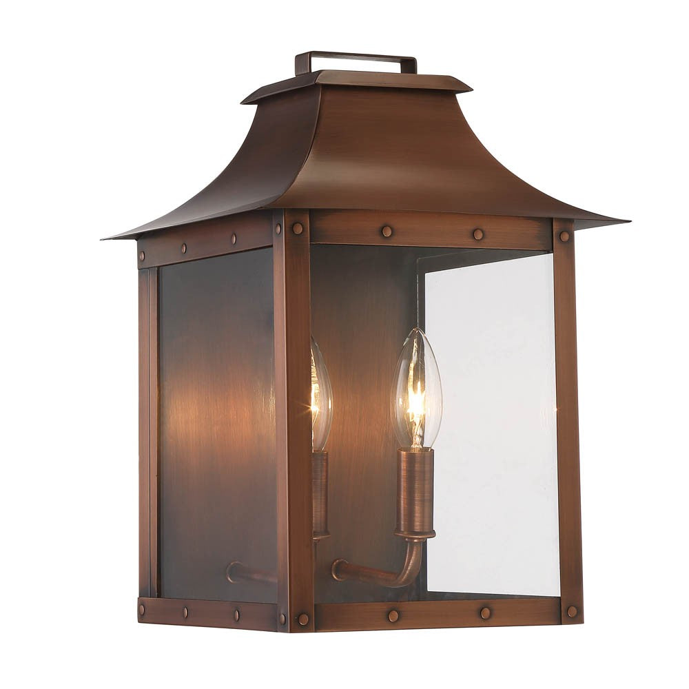 Manchester 2-Light Copper Patina Pocket Wall Light