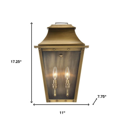 Coventry 2-Light Aged Brass Pocket Wall Light