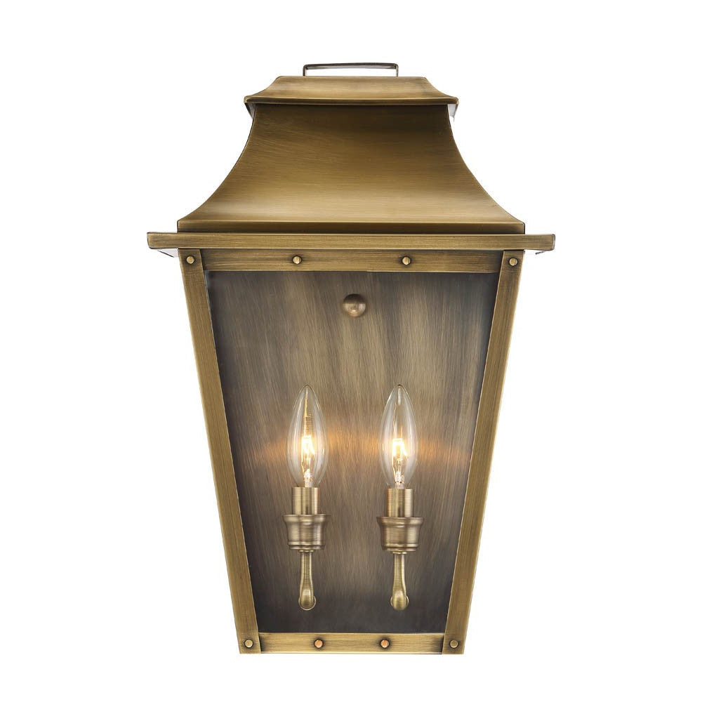 Coventry 2-Light Aged Brass Pocket Wall Light