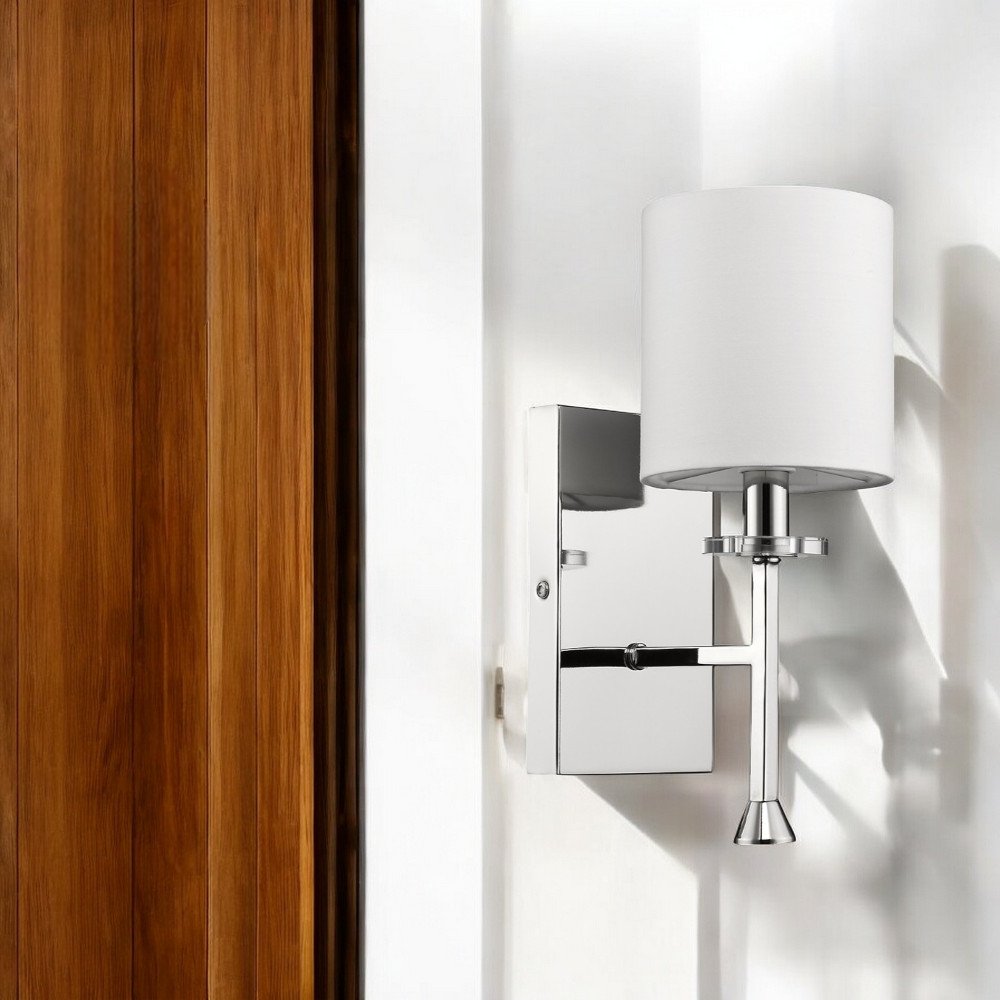 5" Silver And White Metal Flush Mounted Sconce
